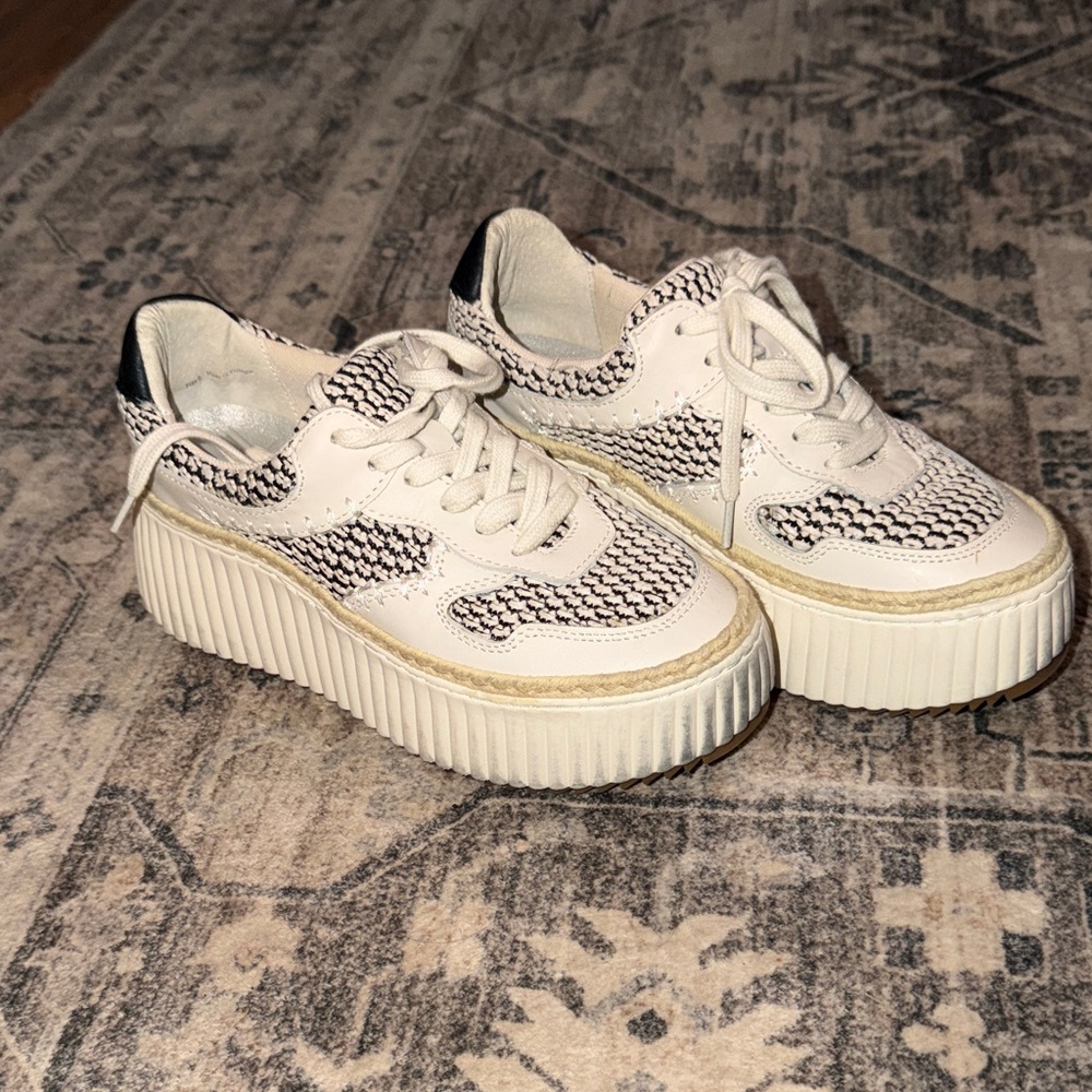 Dolce Vita Black and White Platform Sneakers
